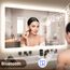 STARLEAD Badspiegel-mit-Beleuchtung 140x80cm, Badezimmerspiegel mit Entfoggen, Bluetooth, Dimmbar, 3 Lichtfarben, Speicherfunktion, IP44 Hartglas Großer Spiegel-Bad, Horizontal/Vertikal
