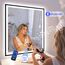 STARLEAD Badspiegel-mit-Beleuchtung 80x80 cm, LED-Spiegel-Bad-mit Bluetooth, Entfoggen, IP44 Badezimmer-Spiegel-mit-Licht 3 Farblichter, Dimmbar, Speicherfunktion, HD Hartglas, Schwarz