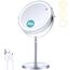 B Beauty Planet Schminkspiegel mit Beleuchtung, 1fach /20fach doppelseitiger Vergrößerungsspiegel,dimmbar, LED Schminkspiegel mit 3 Farb-Beleuchtungsmodi,20CM