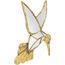 Kare Design Wandobjekt Hummingbird Mirror, Gold, Deko Objekt, Deko Figur, Kulibri Motiv, handgefertigt, Unikat, Vintage Stil, 51x60x5 cm (H/B/T)