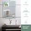 Neue Design Badezimmer-Wandspiegel, modernes, stilvolles Design mit Ablage und abgeschrägter Ebene, 3 Größen: 70 cm x 50 cm, 60 cm x 45 cm, 50 cm x 40 cm, EM1002, glas, silber, 60cm X 45cm