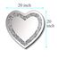 DMDFIRST Crystal Crush Diamond Herzförmiger Silberspiegel für Wanddekoration, 50,8 x 50,8 x 2,5 cm, Wandbehang, rahmenloser Spiegel, Acryl-Diamant-Dekor.