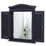 Mendler Wandspiegel Spiegelfenster mit Fensterläden 53x42x5cm - dunkelgrau