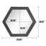 Stonebriar Decorative 24" Hexagon Hanging Wall Mirror with Black Painted Wood Frame and Attached Hanging Bracket