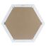 Stonebriar Decorative 24" Hexagon Hanging Wall Mirror with Worn White Painted Wood Frame and Attached Hanging Bracket