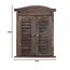 Mendler Wandspiegel Spiegelfenster mit Fensterläden 53x42x5cm - braun Shabby