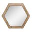 Stonebriar Decorative 24" Hexagon Hanging Wall Mirror with Natural Wood Frame and Attached Hanging Bracket