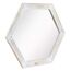 Stonebriar Decorative 24" Hexagon Hanging Wall Mirror with Worn White Painted Wood Frame and Attached Hanging Bracket