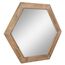Stonebriar Decorative 24" Hexagon Hanging Wall Mirror with Natural Wood Frame and Attached Hanging Bracket