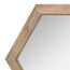 Stonebriar Decorative 24" Hexagon Hanging Wall Mirror with Natural Wood Frame and Attached Hanging Bracket