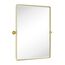 TEHOME 76,2 x 101,6 cm, Gebürstet Gold, Pivot Badezimmer Vanity Spiegel, 101,6 x 76,2 cm, Gebürstet Messing, Metallrahmen, Rechteck, Schwenkbar, Abgeschrägt, Vanity Spiegel für Wand