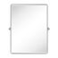 TEHOME 76,2 x 101,6 cm, Gebürstet Nickel Pivot Badezimmer Spiegel, Neigbar, Vanity Spiegel, Rechteck, Schwenkbar, Abgeschrägt, Gebürstet Silber Metallrahmen, Vertikal, für Wandmontage