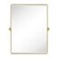 TEHOME 76,2 x 101,6 cm, Gebürstet Gold, Pivot Badezimmer Vanity Spiegel, 101,6 x 76,2 cm, Gebürstet Messing, Metallrahmen, Rechteck, Schwenkbar, Abgeschrägt, Vanity Spiegel für Wand