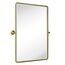 TEHOME 68,9 x 89,9 cm, Gold, Pivot Spiegel, Gebürstet Champagner Gold, Neigen, Rechteck, Badezimmer Spiegel, Schwenkbar, Abgeschrägt, Vanity Spiegel für Wand