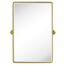 TEHOME 68,9 x 89,9 cm, Gold, Pivot Spiegel, Gebürstet Champagner Gold, Neigen, Rechteck, Badezimmer Spiegel, Schwenkbar, Abgeschrägt, Vanity Spiegel für Wand