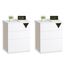 VASAGLE Nachttisch 2er Set, superschnelle werkzeuglose Montage, Toolless-Technologie, Beistelltisch 3 Schubladen, Nachtschrank, Schlafzimmer, Wohnzimmer, mattweiß-cappuccinobeige LET779W01