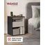 VASAGLE Nachttisch, superschnelle werkzeuglose Montage,Toolless-Technologie, Beistelltisch mit Ladefunktion, Nachtschrank mit Schublade, Schlafzimmer, tintenschwarz-cappuccinobeige LET777B04