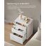 VASAGLE Nachttisch 2er Set, superschnelle werkzeuglose Montage, Toolless-Technologie, Beistelltisch 3 Schubladen, Nachtschrank, Schlafzimmer, Wohnzimmer, mattweiß-cappuccinobeige LET779W01