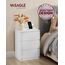 VASAGLE Kailyn Kollektion - Nachttisch mit Steckdosenleiste, 2er Set, Beistelltisch, 3 Schubladen, 2 AC-Steckdosen, 2 USB-A-Anschlüsse, modern, wolkenweiß LET831W14