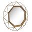 Stonebriar Decorative 28" Geometric Metal Frame Hanging Wall Mirror with Mounting Brackets, Antique Gold