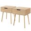 Yaheetech 2er Set Nachttisch Beistelltisch Nachtkommode mit Schublade Holzbeine Sofatisch Nachtschrank Boxspringbett Nachtkommode für Schlafzimmer/Wohnzimmer, Hellbraun