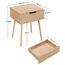 Yaheetech 2er Set Nachttisch Beistelltisch Nachtkommode mit Schublade Holzbeine Sofatisch Nachtschrank Boxspringbett Nachtkommode für Schlafzimmer/Wohnzimmer, Hellbraun