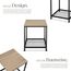 tectake® Beistelltisch Holz & Metall, Couchtisch mit Stauraum auf Zwei Ebenen, Kleiner Tisch 45,5 x 45,5 x 55,5 cm, Betttisch Deko Schlafzimmer, Couch Tisch, Industrial Holz hell, Eiche Sonoma