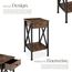 tectake® Industrial Möbel, Beistelltisch mit Schublade, Couchtisch mit Ablageflächen, Nachttisch schmal Schlafzimmer Deko,35 x 35 x 70,5 cm, Wohnzimmer Möbel - Industrial dunkel, rustikal