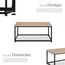 tectake® Couchtisch Holz und Metall, Wohnzimmertisch 100 x 55 x 45,5 cm, Sofa Tisch Wohnzimmer Möbel, Couch Tisch, Coffee Table, Zimmer Deko, Beistelltisch - Industrial Holz hell, Eiche Sonoma