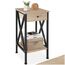 tectake® Industrial Möbel, Beistelltisch mit Schublade, Couchtisch mit Ablageflächen, Nachttisch schmal Schlafzimmer Deko,35 x 35 x 70,5 cm, Wohnzimmer Möbel - Industrial Holz hell, Eiche Sonoma