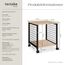 tectake® Couchtisch mit Stauraum, Nachttisch mit 2 Ablagen, Beistelltisch mit Rollen, 40 x 40 x 48 cm, Wohnzimmertisch, Nachttisch, Tisch Beistelltisch Couch - Industrial Holz hell, Eiche Sonoma