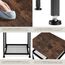 tectake® Beistelltisch Holz und Metall, Couchtisch mit Stauraum auf 3 Ebenen, Tisch Deko Wohnzimmer Möbel, Blumenständer, Deko Schlafzimmer, Beistelltisch Couch - Industrial Dunkelbraun