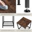 tectake® Beistelltisch Holz & Metall, Couchtisch mit Stauraum auf Zwei Ebenen, Kleiner Tisch 45,5 x 45,5 x 55,5 cm, Betttisch Deko Schlafzimmer, Couch Tisch, Industrial Dunkelbraun