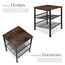 tectake® Beistelltisch Holz und Metall, Schlafzimmer Nachttisch mit 3 Ebenen, 2 Gitterablagen, Couchtisch, Wohnzimmertisch, Beistelltisch Couch - Industrial Holz dunkel, rustikal