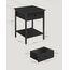 VASAGLE Nachttisch, 2er Set, Nachtkommode, Beistelltisch mit Schublade und Ablage, 40 x 40 x 55 cm, Schlafzimmer, Wohnzimmer, Stahlrahmen, einfacher Aufbau, ebenholzschwarz LET506B56
