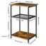 IBUYKE Beistelltisch,Nachttische mit Gitterablagen,Kleiner Couchtisch,Metallgestell,Industrie-Design,für Wohnzimmer, Schlafzimmer, Braun TMJ403H