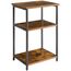 IBUYKE Beistelltisch,Nachttische mit 3 Ebenen,Kleiner Couchtisch,Metallgestell,Industrie-Design,für Wohnzimmer, Schlafzimmer, Braun TMJ402H