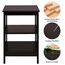COSTWAY Nachttisch 3 Ebenen, 2er Set Beistelltisch Nachtschrank, Sofatisch Couchtisch für Schlafzimmer, Wohnzimmer 40x40x61cm (II-förmig, Braun)