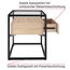 tectake® Nachttisch mit Glasplatte, 43 x 45 x 54,5 cm, Beistelltisch Couch, Deko Schlafzimmer Glastisch mit Ablage und Schublade - Industrial Holz hell, Eiche Sonoma
