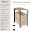 tectake® Nachttisch schmal, Nachtschrank mit 2 Schubladen und 2 Ablagen, schmaler Schrank 30 x 49,5 x 61,5 cm, Nischenschrank, Nachtkästchen, Beistelltisch schmal - Industrial Holz hell, Eiche Sonoma