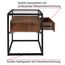 tectake® Nachttisch mit Glasplatte, 43 x 45 x 54,5 cm, Beistelltisch Couch, Deko Schlafzimmer Glastisch mit Ablage und Schublade - Industrial Dunkelbraun