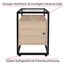tectake® Nachttisch mit Glasplatte, 40 x 43 x 60,5 cm, Beistelltisch mit Tür, Zimmer Deko Wohnzimmer, Deko Schlafzimmer Möbel, Blumenständer, Nachtschrank - Industrial Holz hell, Eiche Sonoma
