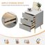 WOLTU 2er Set Nachttisch Nachtschrank für Boxspringbett, 3 Schubladen aus Massivholz, Kommode mit Schubladen Sideboard, einfache Montage, Höhe Tragfähigkeit, 40,5x41x60cm, Grau TS135gr-2