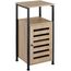 tectake® Beistellschrank schmal, Nachttisch schmal, Nachtkästchen Holz und Metall, Kleiner Schrank mit offener Ablage, Kommode klein, 38,5 x 31,5 x 81 cm - Industrial Holz hell, Eiche Sonoma