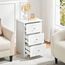 Yaheetech Nachtkommode mit 3 Schubladen moderner Nachttisch Nachtkonsole für Boxspringbett Nachtschrank für Schlafzimmer Wohnzimmer Weiß Holz