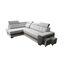 Robin Grand Ecksofa mit Schlaffunktion Bettkasten Kopfstützen Relaxfunktion 2 Hocker Sofa L-Form Schlafsofa Freistehende Eckcouch Schlafcouch Wohnzimmermöbel Wohnlandschaft Links Silver Anthracite