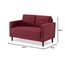Zinus Mikhail Mid-Century Polster 134 cm Sofa, Rubinrot Weave
