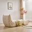 okwish Schlafsofas Relaxsessel mit Rückenlehne und Fußstütze, Lazy Sofa, Indoor-Sitzkissen, Faltbarer Meditationsstuhl, geeignet für Schlafzimmer, Wohnzimmer, Beige