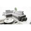 Robin Grand Ecksofa mit Schlaffunktion Bettkasten Kopfstützen Relaxfunktion 2 Hocker Sofa L-Form Schlafsofa Freistehende Eckcouch Schlafcouch Wohnzimmermöbel Wohnlandschaft Links Silver Anthracite