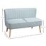 HOMCOM Sofa 2 Sitzer Couch, Kleine Loveseat mit Leinen-Optik Modern Polstersofa für Wohnzimmer, Schlafzimmer, kleinen Raum, Grün 117 x 56,5 x 77 cm